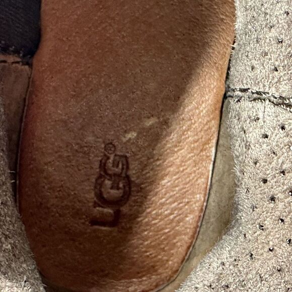 UGG Classic Unlined Mini Boot Gray Perforated Leather Ankle Pull On Shoe Size 6 - Picture 9 of 11